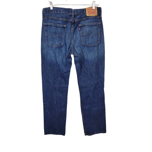 Levi's 514 Denim Straight Jeans Men's W33xL30 Blue 5-Pocket Cotton Dark Wash - Picture 2 of 4